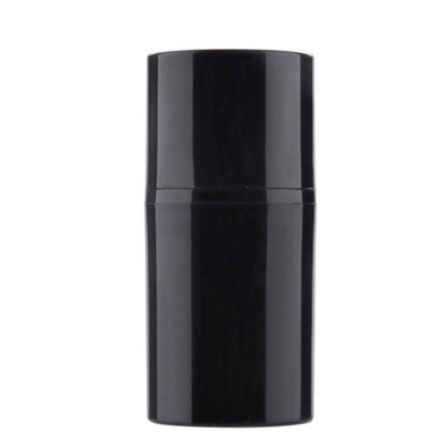 Losyon için Boş Siyah PP Havasız Pompa Şişeleri 15ml 30ml 50ml