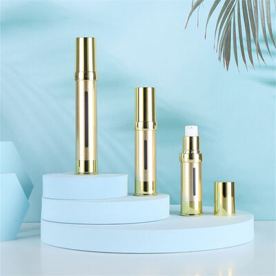 Kinpack'ten Çin Tedarikçisi Gümüş Lüks Plastik Kozmetik Şişe 15ml 30ml 50ml Boş Airless Plastik Serum Pompası Dispenser