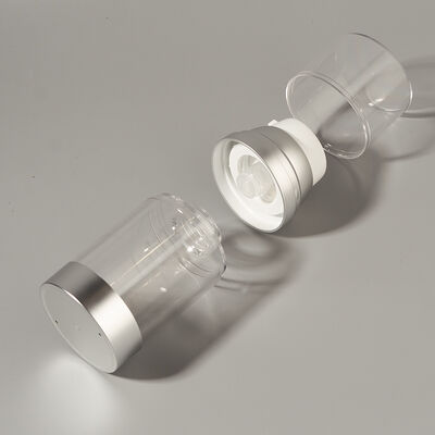 Fabrika Toptan Lüks Boş 100ml 150ml 120ml ABS AS Airless Pompa Şişesi Özelleştirilmiş Mat Parlak Gümüş UV Tedarikçisi