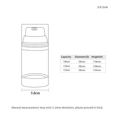 Fabrika Toptan Lüks Boş 100ml 150ml 120ml ABS AS Airless Pompa Şişesi Özelleştirilmiş Mat Parlak Gümüş UV Tedarikçisi