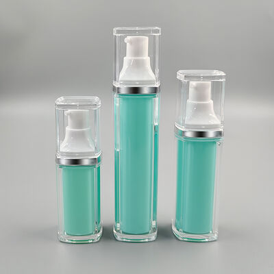 Sıcak Satış Toptan Fabrika Yüksek Kalite 15ml 30ml 50ml Kare Çift Katmanlı Vakum Şişe Kişisel Bakım İçin