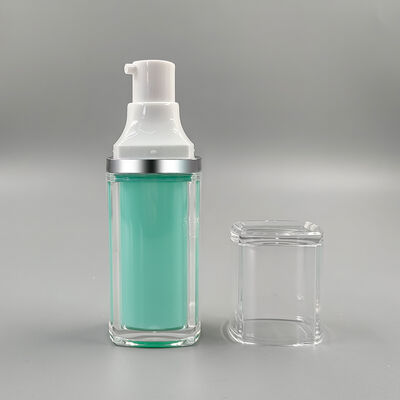 Sıcak Satış Toptan Fabrika Yüksek Kalite 15ml 30ml 50ml Kare Çift Katmanlı Vakum Şişe Kişisel Bakım İçin