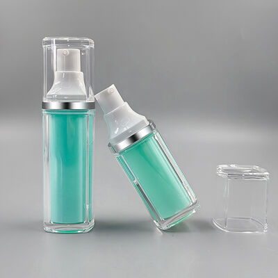 Sıcak Satış Toptan Fabrika Yüksek Kalite 15ml 30ml 50ml Kare Çift Katmanlı Vakum Şişe Kişisel Bakım İçin