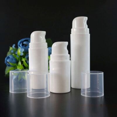 Benzersiz Beyaz Kozmetik Paket 50ml Yuvarlak Plastik Havasız Şişe