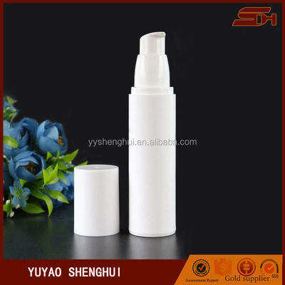 Benzersiz Beyaz Kozmetik Paket 50ml Yuvarlak Plastik Havasız Şişe