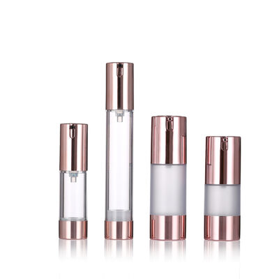 Lüks Gül Altın Havasız Pompa Şişesi 15-20ml Yuvarlak Havasız Losyon Şişesi Serum Şişesi