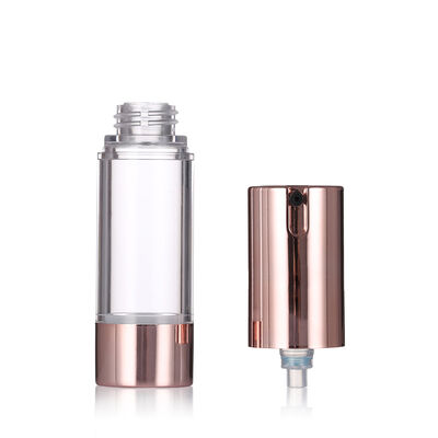 Lüks Gül Altın Havasız Pompa Şişesi 15-20ml Yuvarlak Havasız Losyon Şişesi Serum Şişesi