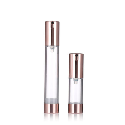 Lüks Gül Altın Havasız Pompa Şişesi 15-20ml Yuvarlak Havasız Losyon Şişesi Serum Şişesi