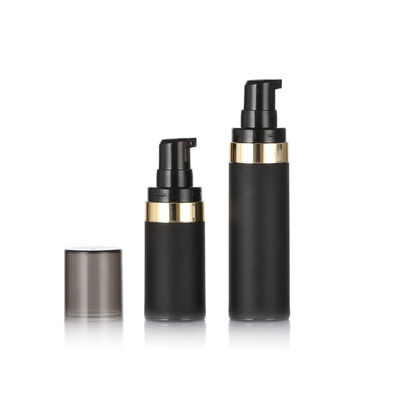 En Kaliteli Siyah Havasız Şişe 15ml 30ml 50ml PP Plastik Havasız Kozmetik Şişeler