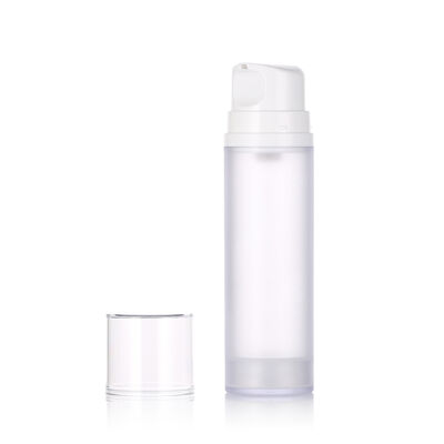 Stok Beyaz krem Plastik havasız pompa şişesi Losyon Yüz Temizleyici ve Deri Bakım Serumu 50ml/100ml/150ml Ekran basılı