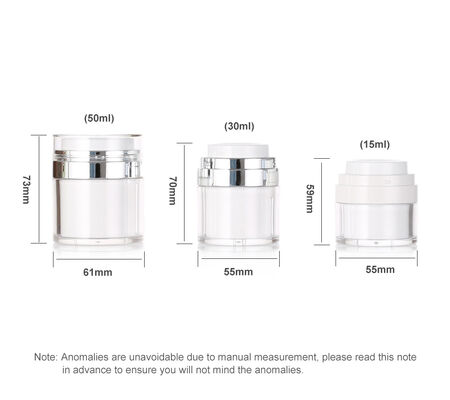 Stok Beyaz krem Plastik havasız pompa şişesi Losyon Yüz Temizleyici ve Deri Bakım Serumu 50ml/100ml/150ml Ekran basılı