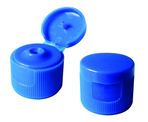 Mavi Plastik Kozmetik Şişe Kapakları, Dezenfektan İçin 24mm Flip Top Cap