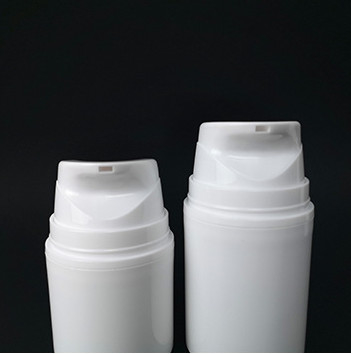 Silindirik Havasız Pompa Şişeleri Beyaz PP Plastik Malzeme 80ML 100ML 150Ml