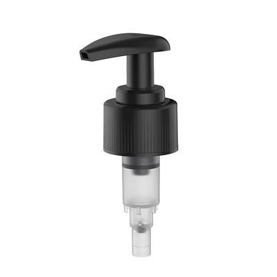 Pürüzsüz Nervürlü Kapaklı 24mm 28mm Vidalı Losyon Pompası Siyah Renk