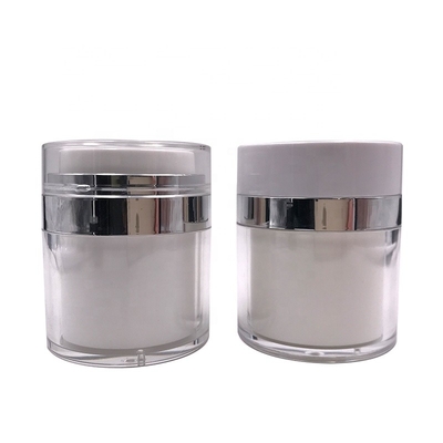 Akrilik Havasız Pompa Krem Kavanoz, Losyon Paketleme için Kozmetik Konteyner Kavanoz 50ml 50g